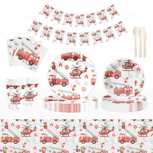 Suministros para Fiesta de Cumpleaños de Construcción DAMAI con Pancarta, Juego de Vajilla de Camión Tractor para Niños, Platos Desechables para Cumpleaños - Product Image 1