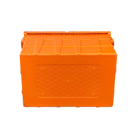 Conteneur en plastique industriel avec couvercle attaché, personnalisable avec logo YUBO, empilable et emboîtable, pour la logistique, caisse de transport pour systèmes automatisés ASRS