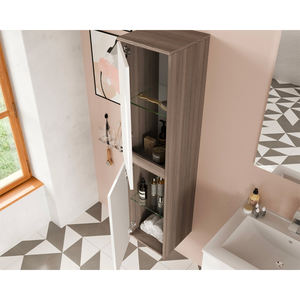 Columna de baño suspendida de EVA blanca brillante en accesorios interiores de roble ahumado - Product Image 4