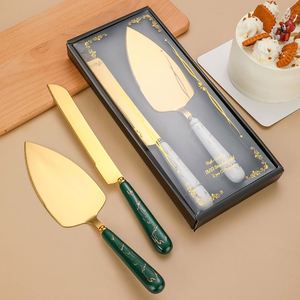 Ceramic Handle Stainless Steel <b>Cake</b> <b>Gift</b> <b>Box</b> Set Baking Tools Cheese Knife Pizza Blade Triangle Shovel Set - Product Image 1