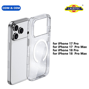 Étui de téléphone magnétique en TPU à paillettes, moulé par injection hybride, avec logo et emballage personnalisés pour iPhone 17 18 Pro Max - Product Image 1