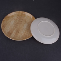 Assiettes rondes en mélamine à motif bois, modernes, en gros, pour restaurant, compatibles lave-vaisselle, 6/7/8/9/10 pouces