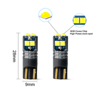 Ampoules LED blanches W5W haute puissance RCJ T10 3030 pour éclairage intérieur de voiture CANBUS non polarisées DC12V/24V 6W