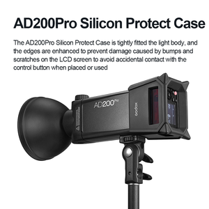 Étui de protection en silicone et ABS Godox <span class=keywords><strong>AD200PRO</strong></span>-PC avec moule exclusif pour lampe flash <span class=keywords><strong>AD200Pro</strong></span>, support de lampe double usage - Product Image 6