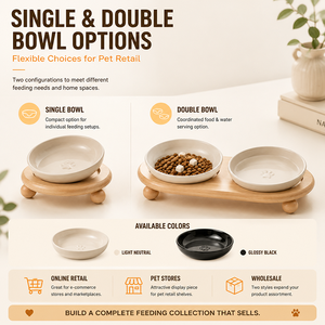 Premium Ceramic Pet <strong>Food</strong> <strong>Bowl</strong> with Elevated Design Non-Slip Silicone Base <strong>Dog</strong> &amp; Cat Feeding Dish with Small <strong>Dog</strong> Stand - Product Image 3