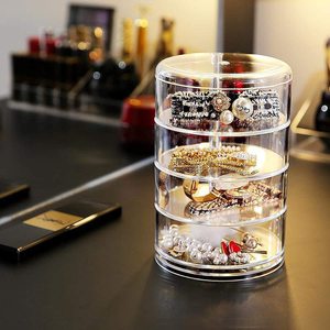 3-couche 360 Degrés de Rotation Bijoux Boîte D'affichage Transparent Bijoux Organisateur De Stockage Portable pour Dresser <span class=keywords><strong>et</strong></span> <span class=keywords><strong>Bureau</strong></span> De Stockage - Product Image 1