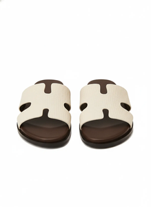 Claquettes en cuir décontractées pour hommes avec semelle extérieure en caoutchouc antidérapante, durables, confortables et élégantes pour la maison, l'extérieur et les voyages - Product Image 4