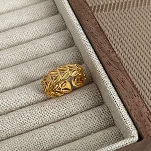 Bague ouverte en forme d'épi de blé, ton or, pour femmes, bijoux pour l'index, cadeau - Product Image 2