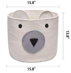 Panier en corde pliable en coton pour enfants, grand modèle, tissé, mignon, dessin animé, avec oreilles d'animaux, best-seller - Product Image 2