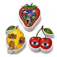 Aangepaste fruit-journaal stickers waterdicht vintage sticker retro surrealistische vinyl die-cut zelfklevend voor notitieboek en laptop