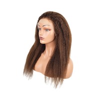 Perruque en cheveux humains classique de haute qualité, perruque en cheveux de soie véritable douce, couleur marron tendance, perruque en cheveux humains