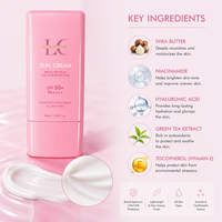 Crème solaire Lance Private Label, protection large spectre UVA/UVB, SPF 50+, PA++++, légère et non grasse, pour tous types de peaux