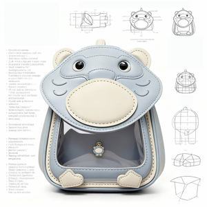 Sac à dos Ita personnalisé populaire en vente chaude, sac à dos en PU avec fermeture éclair imperméable, forme d'animal, sac à bandoulière, fenêtre transparente, affichage des épingles - Product Image 6