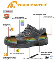 Zapatos de Seguridad Industriales de Cuero para Hombre TIGER MASTER, con Puntera de Acero Ancha, Resistentes a Pinchazos, Antiestáticos, con Suela de PU Antideslizante y Resistente al Aceite