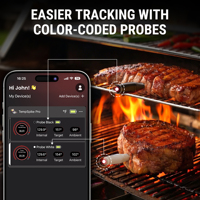 Thermomètre à viande sans fil TempSpike numérique avec application WiFi et Bluetooth BBQ Grill Thermomètre
