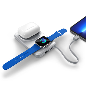 <span class=keywords><strong>Batterie</strong></span> externe portable PD 22,5 W, <span class=keywords><strong>batterie</strong></span> à semi-conducteurs sécurisée QC3.0 10000 mAh avec câbles intégrés, station d'alimentation externe - Product Image 1