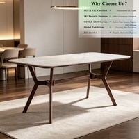 Table en pierre frittée OKAY, Nouveauté, Équipement pour appartement, Cadre robuste de qualité supérieure, Solutions OEM&ODM haut de gamme, Tables à manger modernes