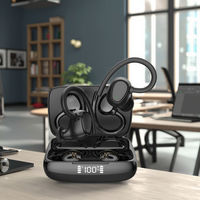 Écouteurs Bluetooth en gros, son HIFI, sans fil, étanches, stéréo, pour le sport, avec affichage LED et crochets d'oreille
