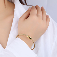 Bracelet à vis en acier inoxydable de 8 pouces pour femmes, fermoir à vis, bracelet de mode plaqué or coloré, sans décoloration, en stock
