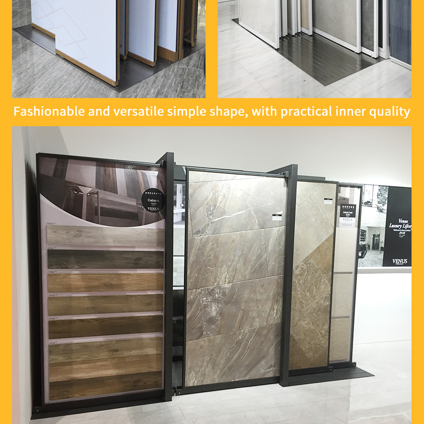 Tsianfan Factory Sale Showroom System Custom Pull Push Display Orbital Ceramic Tile Stone Marble Granite Rack Slab Sliding Stand