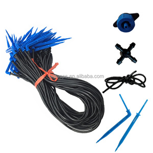 Kit d'irrigation goutte à goutte en plastique pour serre, 4 voies, avec aiguilles d'arrosage en forme d'<span class=keywords><strong>araignée</strong></span> pour système d'irrigation de jardin - Product Image 4