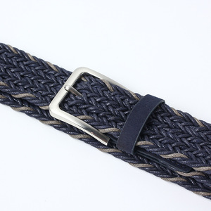 Ceinture tricotée grise, verte et bleu marine avec boucle ardillon, ceinture élastique tissée pour femme, mode décontractée Printemps 2025 - Product Image 3