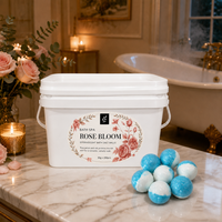 Boules de sel de bain à la rose, bombes de bain effervescentes pour la relaxation, boule de bain nourrissante aux pétales de rose et aux protéines de soie, 30g, 200 pièces