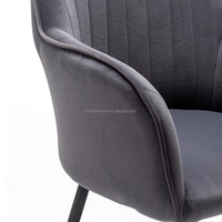 Chaise de salle à manger en velours à accoudoirs souples, prix imbattable, idéale pour les restaurants de restauration rapide, les bars et la salle à manger à domicile