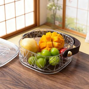Fruit Basket Rectangle With Lid Modern Design For Living Room Party Snack Storage - Product Image 1