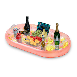 Enfriador flotante inflable, soporte para bebidas con confeti brillante, Flotador para piscina, 8 soportes, barra de servicio para playa, lago, bañera de hidromasaje, <span class=keywords><strong>jacuzzi</strong></span> - Product Image 1