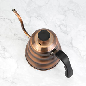 Bouilloire à café pour <span class=keywords><strong>barista</strong></span> en acier inoxydable SS304 de 1,2 <span class=keywords><strong>L</strong></span> avec bec col de cygne, pour préparation manuelle de café filtre, style antique - Product Image 6
