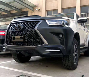 อุปกรณ์เสริมสไตล์ใหม่กันชนหน้ารถ ABS ชุดบอดี้พลาสติกสีดำสำหรับ2021ไฮลักซ์ Revo อัพเกรดเป็น <span class=keywords><strong>Lexus</strong></span> <span class=keywords><strong>570</strong></span> - Product Image 3