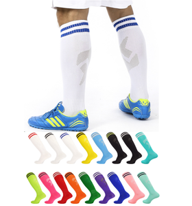 Мужские спортивные носки, зеленые футбольные носки на заказ, длинные носки для футбола, баскетбола, полоски - Product Image 1
