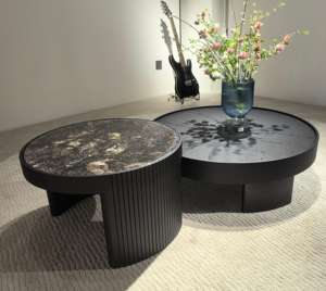 Table basse en marbre de luxe - Meubles d'intérieur élégants pour le salon - Product Image 1