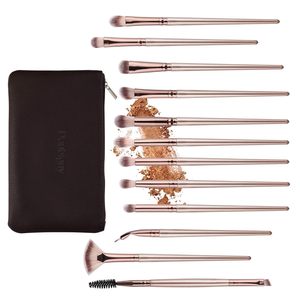 <span class=keywords><strong>Daubigny</strong></span> – Ensemble de 12 pinceaux de maquillage professionnels en fibres synthétiques pour le visage et les yeux, couleur champagne, pour fard à paupières, sourcils et liquides, à tête plate - Product Image 4