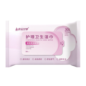 Lingettes de soin féminin Lucky Goddess, 30 pièces, formule à base d'extraits végétaux pour les soins intimes des femmes adultes - Product Image 1