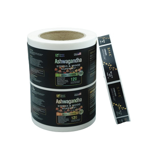 Custom Logo Laser Black Bottom Waterproof <strong>PVC</strong> PET Foil <strong>Label</strong> Sticker Gold Foil <strong>Printing</strong> Health Product Bottle Packaging Cosmetic - Product Image 3