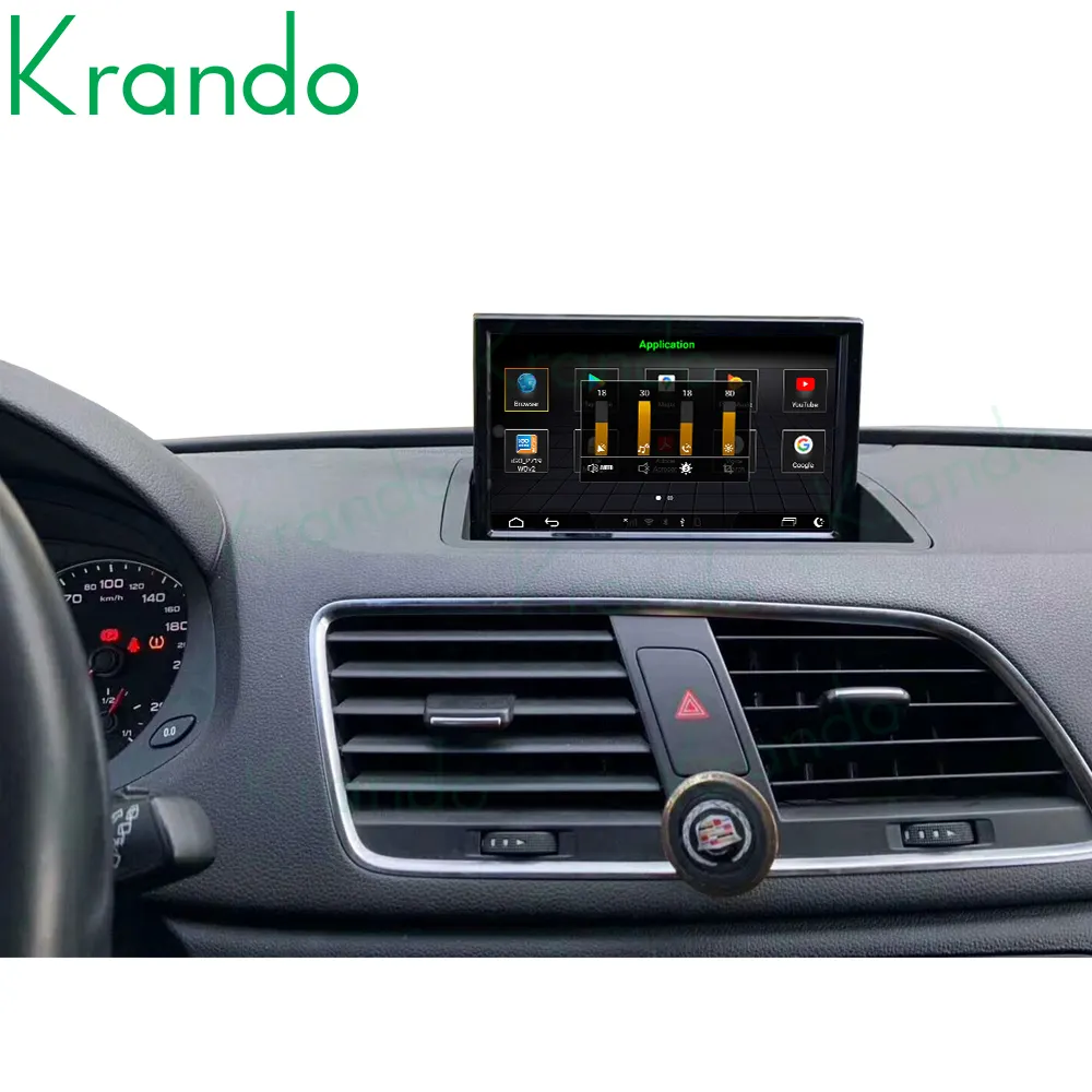 Krando วิทยุติดรถยนต์มัลติมีเดียหน้าจอสัมผัสเต็มรูปแบบ GPS นำทางรถยนต์อเนกประสงค์สำหรับ Q3 Audi 2011-2017หัววิดีโอแอนดรอยด์