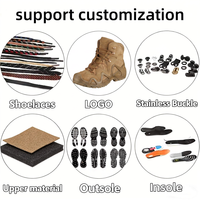 Botas Tácticas de Tobillo para Hombre, de Cuero y Tela Oxford, Impermeables, para Selva y Desierto, para Senderismo y Caza, OEM ODM Personalizadas, ISO CE