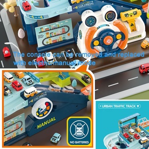 Jouet de simulation de conduite pour enfants à assembler soi-même : Volant multifonction, train urbain, piste de <span class=keywords><strong>voiture</strong></span> et <span class=keywords><strong>parking</strong></span> urbain - Product Image 6