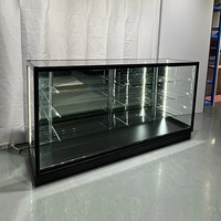 Vitrine en verre sur mesure en profilé aluminium OEM, 70 pouces, économique, avec éclairage LED pour magasin de tabac