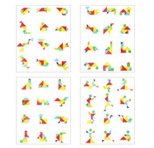 Livre de puzzles magnétiques éducatifs en bois STEM : Jeux de formes, Tangram et puzzles de modèles - Product Image 6