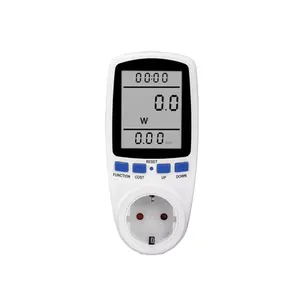 ZJSIHEGF AC Power Meter 230V, Colokan EU Digital Voltase Wattmeter Analyzer Soket Outlet Pengukur Energi Elektronik