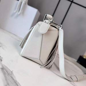 Bolso Bandolera Pequeño de Estilo Nacional para Niñas, de Cuero Genuino Suave, con Cierre, Duradero, Portátil, con Borlas - Product Image 2