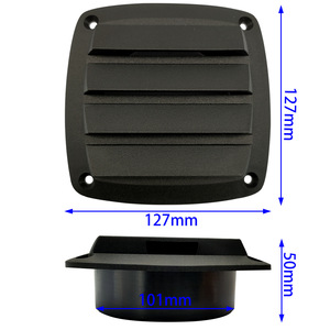 Grille de ventilation en plastique noir 127x127mm pour bateaux et camping-cars - Product Image 4