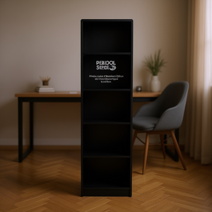 Bibliothèque en métal noir Benzoni 33x15x85cm, étagère de rangement de bureau à cinq niveaux, design moderne, type sur pied, forme rectangulaire - Product Image 2