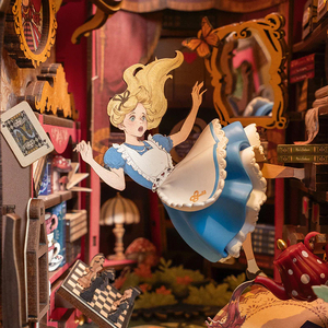 <span class=keywords><strong>Robotime</strong></span> <span class=keywords><strong>Rolife</strong></span> US Warehouse Rompecabezas de madera 3D TGB12 Fall Into Wonder DIY Casa en miniatura Rincones de libros para envío directo - Product Image 4