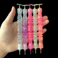 Ensemble de stylos pour peinture au diamant en résine scintillante avec embouts métalliques interchangeables à visser