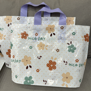 Bolsa de Mano Reutilizable de PE con Impresión Personalizada - Patrón Inspirado en la Naturaleza Impreso en Grabado, Asa de Longitud de Mano de Tamaño Personalizado para un Estilo Ecológico - Product Image 5