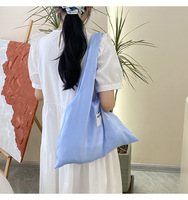 Nouvelle conception de niche coréenne paillettes environnementales lumière double organza sac à bandoulière décontracté simple couleur unie sac de gilet de trajet